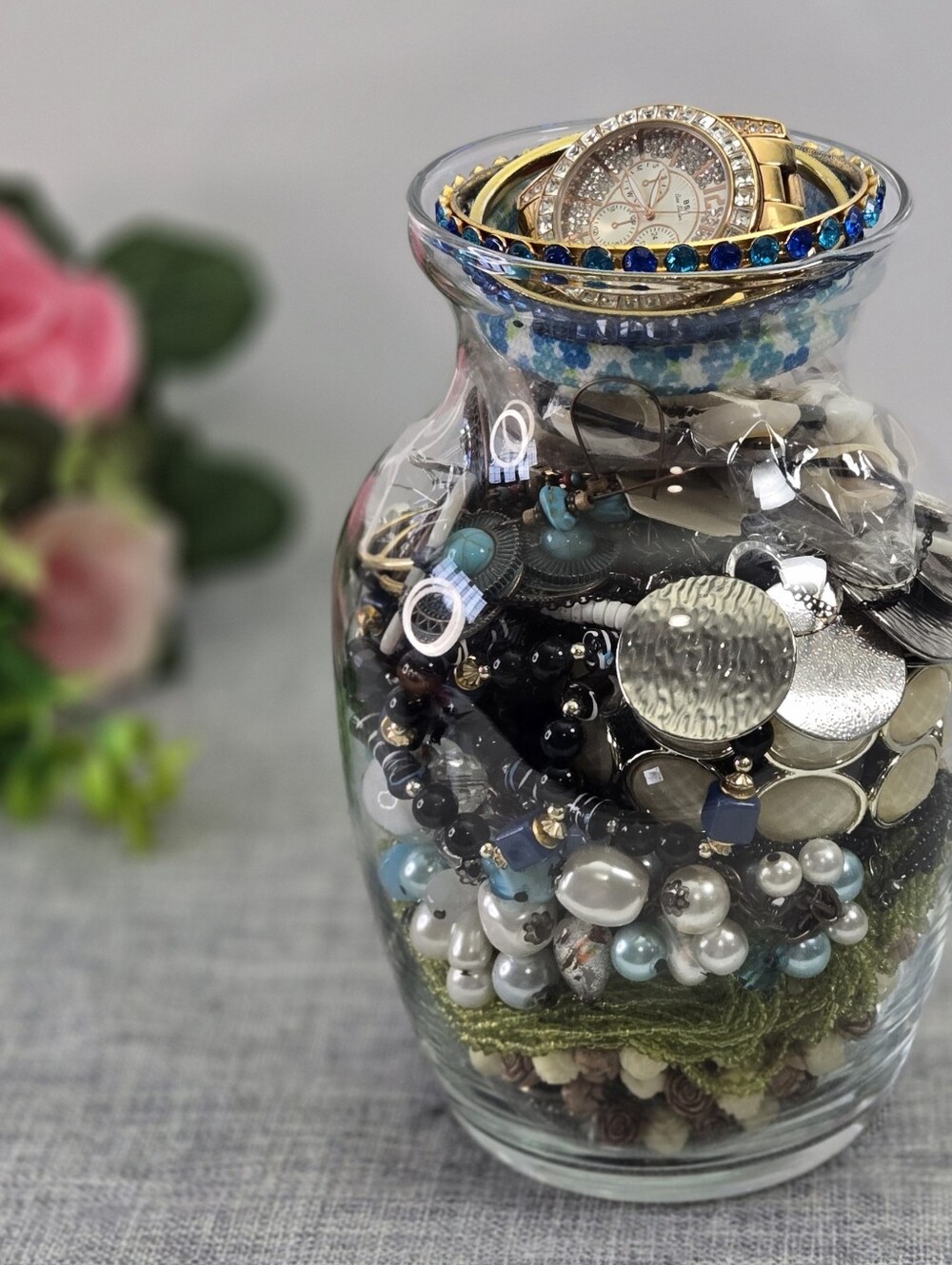 Mistery Costume Jewelry Jar 1990s To Now To Wear Or For Parts